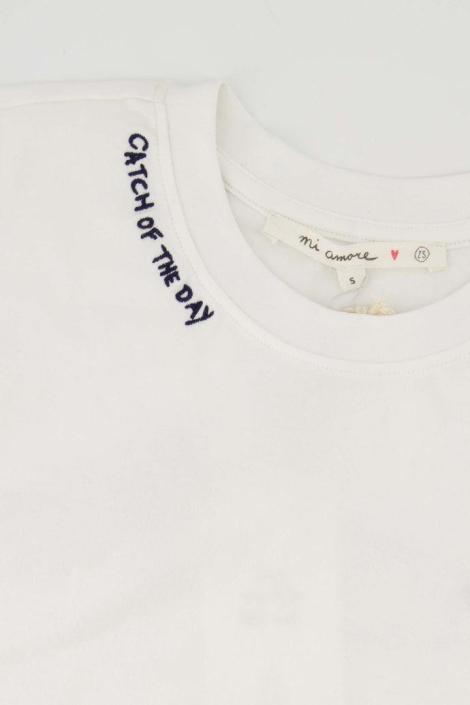 Zusss t-shirt opgerolde mouw met vis